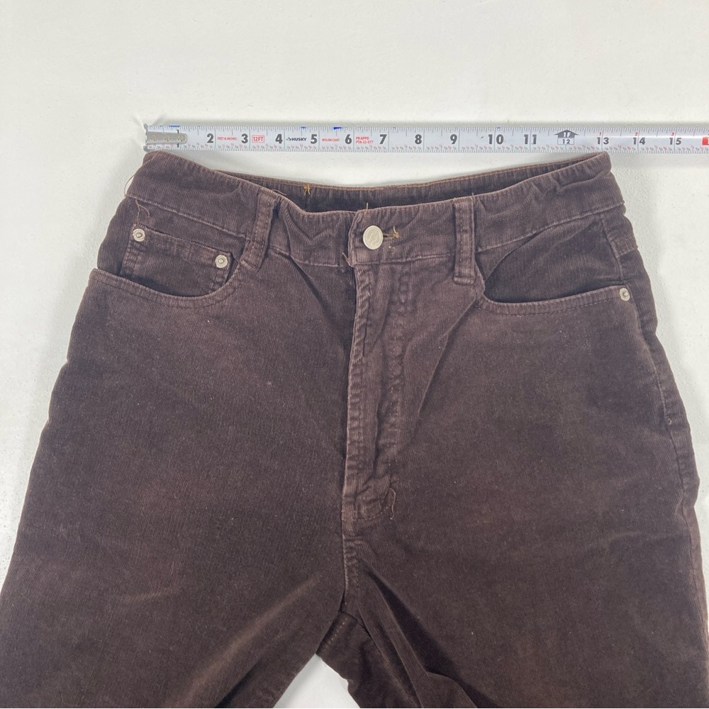 Y2K Anchor Blue Corduroy Pants Womens L Brown Straight Leg High Rise Vintage - Picture 8 of 16